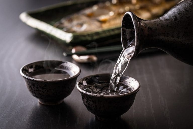 sake being poured